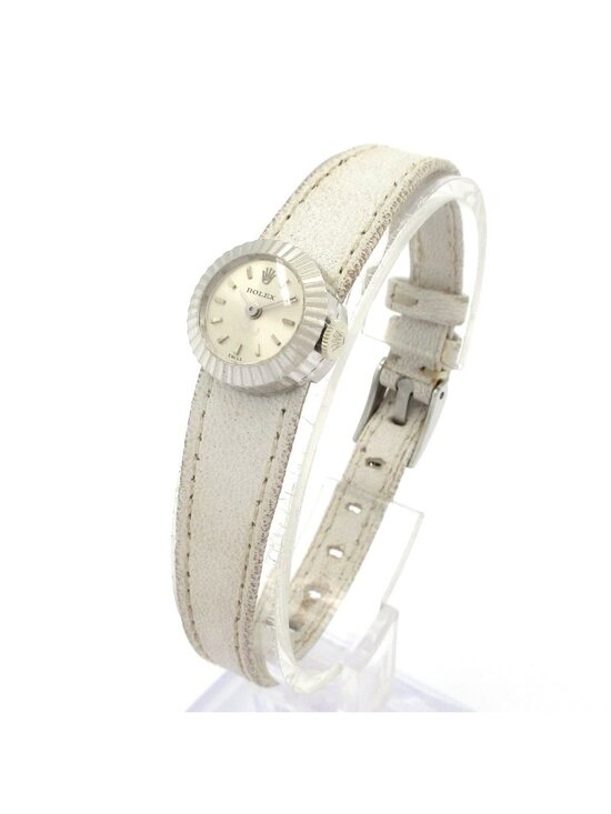 Rolex Watch Chameleon Orchid 18k White Gold Antique Leather Strap Required OH main image 11